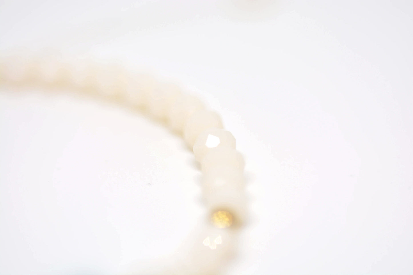 Cream Evil Eye Adjastuble Bracelet