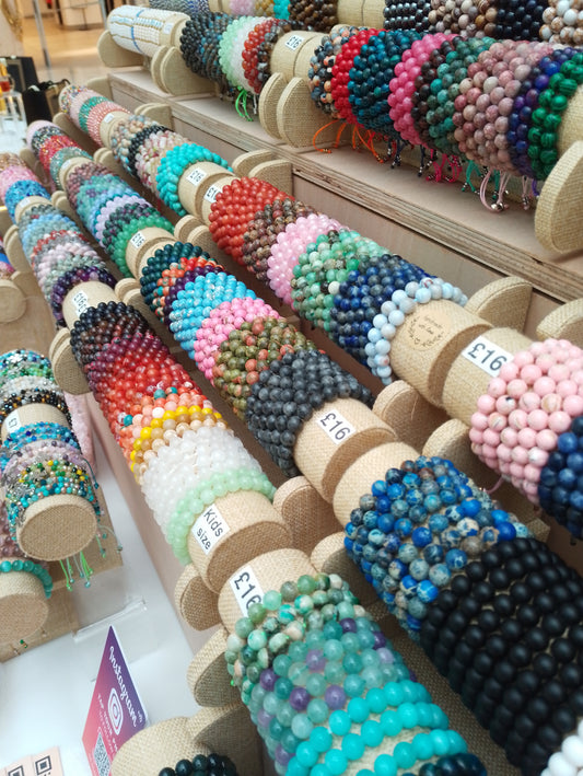 3 natural stone crystals bracelets