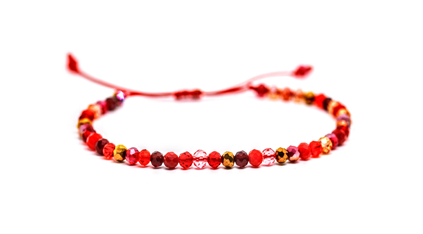 Glass Bead Bracelet Red