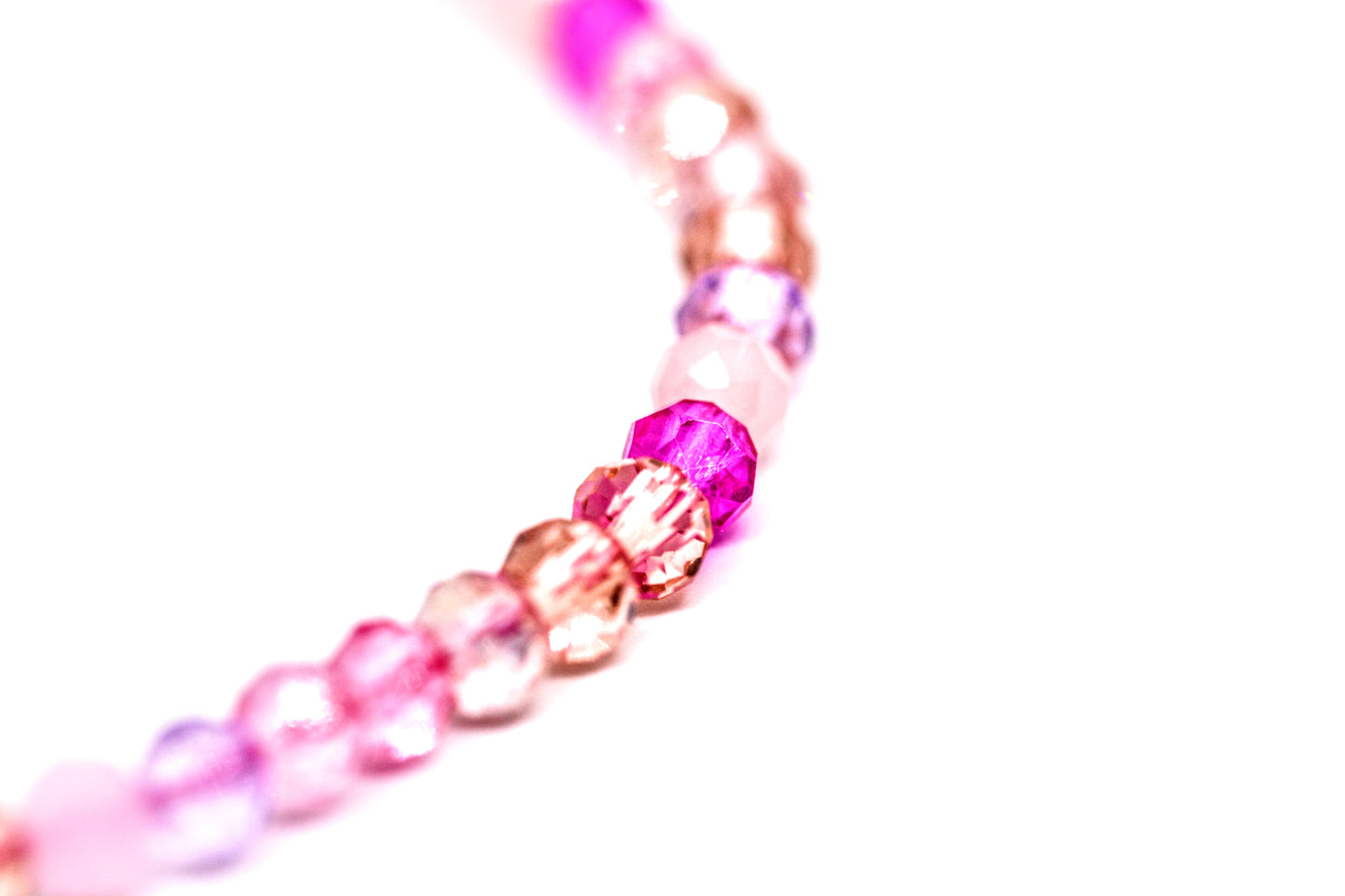 Glass Bead Bracelet Pink