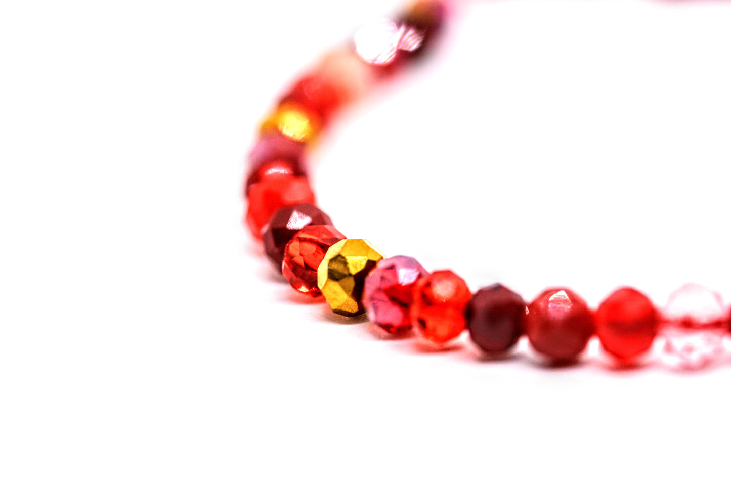 Glass Bead Bracelet Red